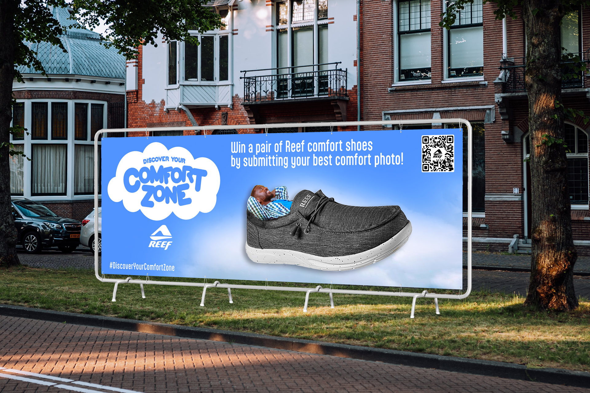 Comfort Zone Huge Banner Ad out on street